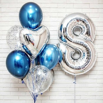 Готовое решение в сине-серебряном цвете на 8 лет