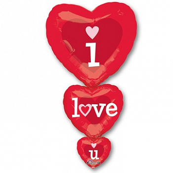 Фольгированный шар I love You Сердца