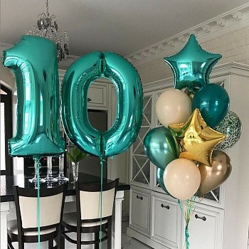 Букет на 10 лет в цвете тиффани