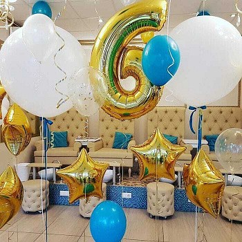 Готовое решение с золотой цифрой 6