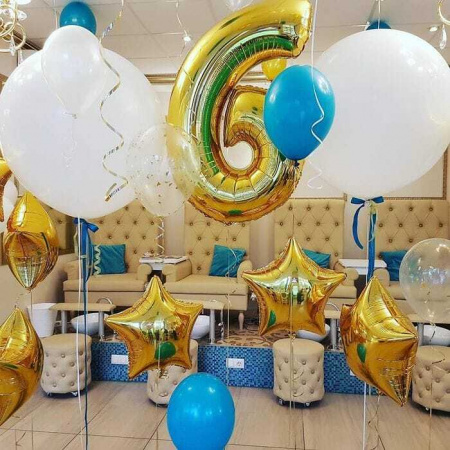 Готовое решение с золотой цифрой 6