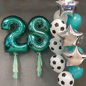 Композиция на 28 лет в цвете тиффани