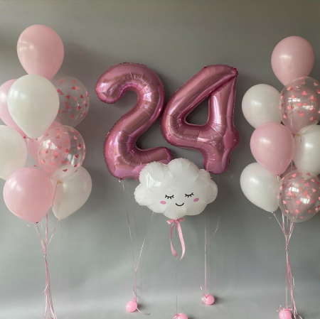 Нежное решение на 24 года в розовом цвете