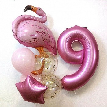 Букет Розовый фламинго на 9 лет