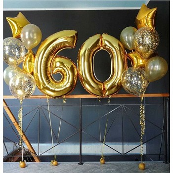 Стильное решение в золоте на 60 лет