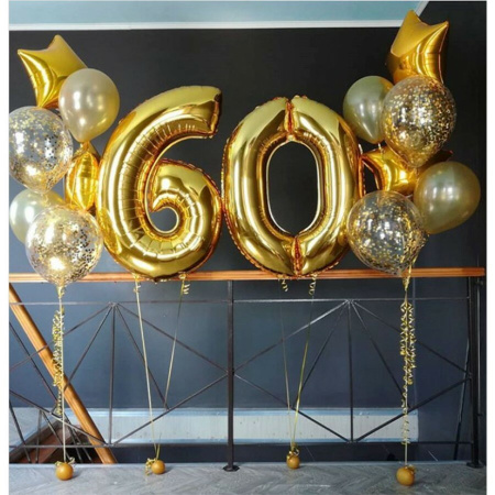 Стильное решение в золоте на 60 лет
