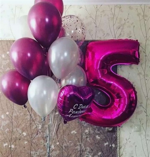 Букет девочке на 5 лет в цвете фуксия