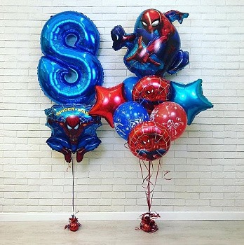 Шарики с фигурой Человека паука на 8 лет