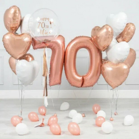 Композиция на 70 лет розовое золото