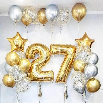 Готовое решение в золотом и серебряном цвете на 27 лет