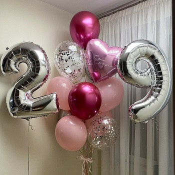 Композиция в розовых оттенках на 29 лет