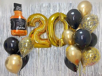Композиция в золотом и черном цвете парню на 20 лет