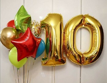 Букет из шариков мальчику на 10 лет