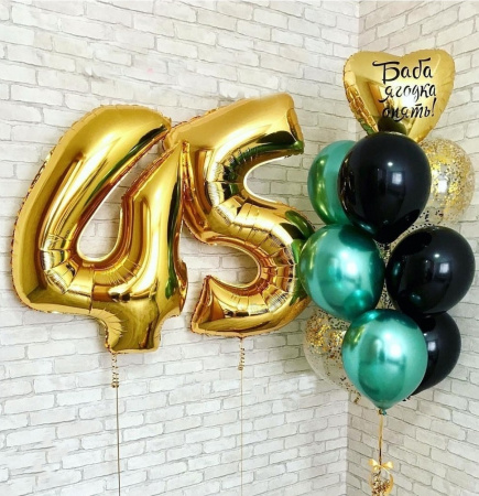 Букет на 45 лет в золотом цвете и тиффани