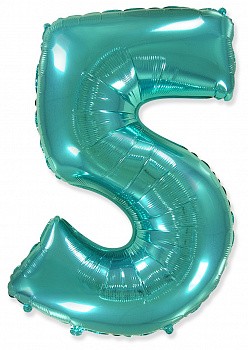 Фольгированный шар цифра 5 тиффани