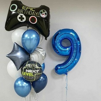 Букет в синем цвете на 9 лет