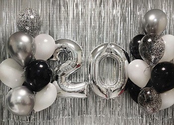 Решение на 20 лет в серебряном и черном цвете