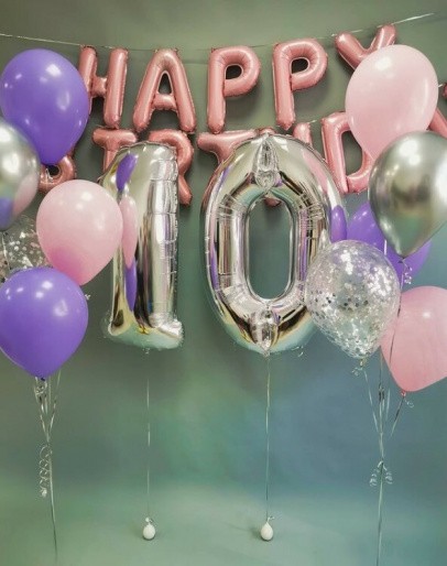 Решение для девочки на 10 лет в розовом и сиреневом цвете