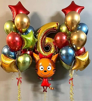 Разноцветная композиция с Карамелькой на 6 лет