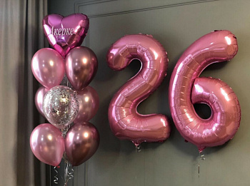 Композиция на 26 лет в розовом цвете
