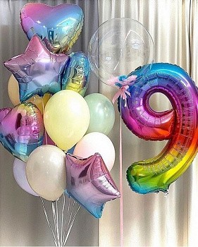 Градиентные шарики девочке на 9 лет